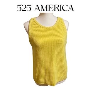 Yellow Chunky Ribbed Knit Sweater Vest